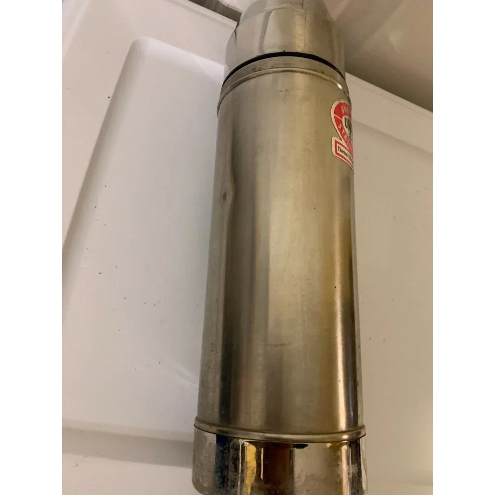 Vintage UNO-VAC Thermos‎ Stainless Steel Vacuum Bottle 1 QT